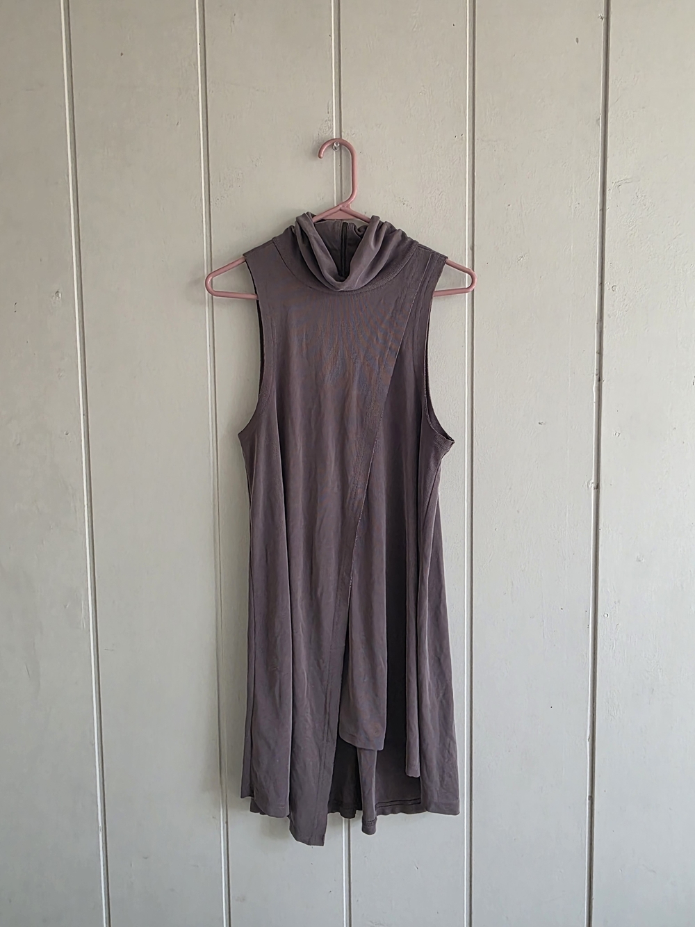 We The Free Queen Anne Asymmetrical Faux wrap taupe tunic tank boho dress Small
